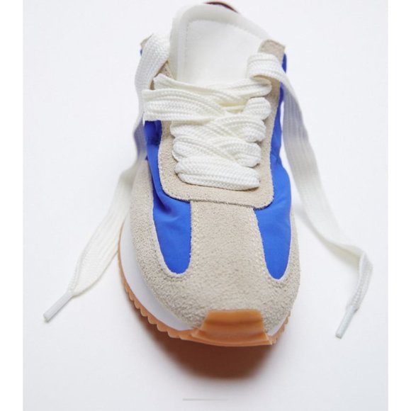Zara contrasting soft  blue sneakers New - Picture 2 of 7